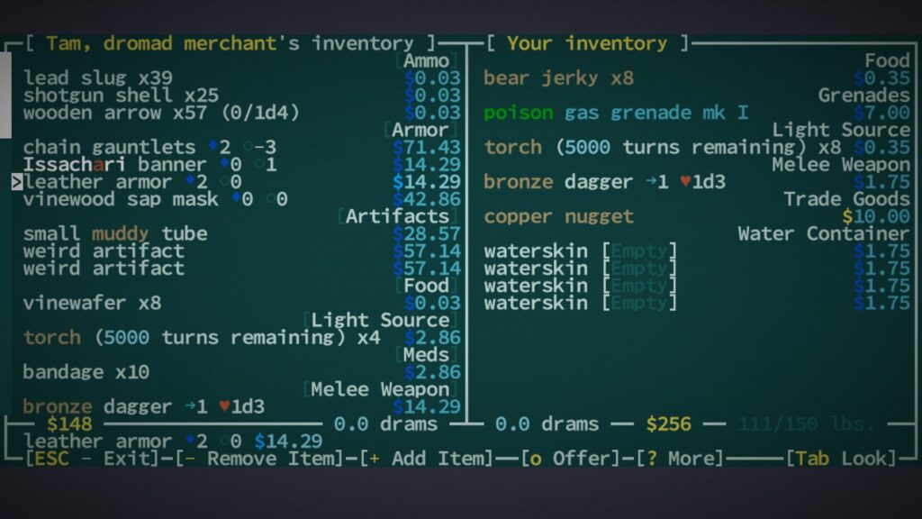 Capture d’écran de Caves of Qud