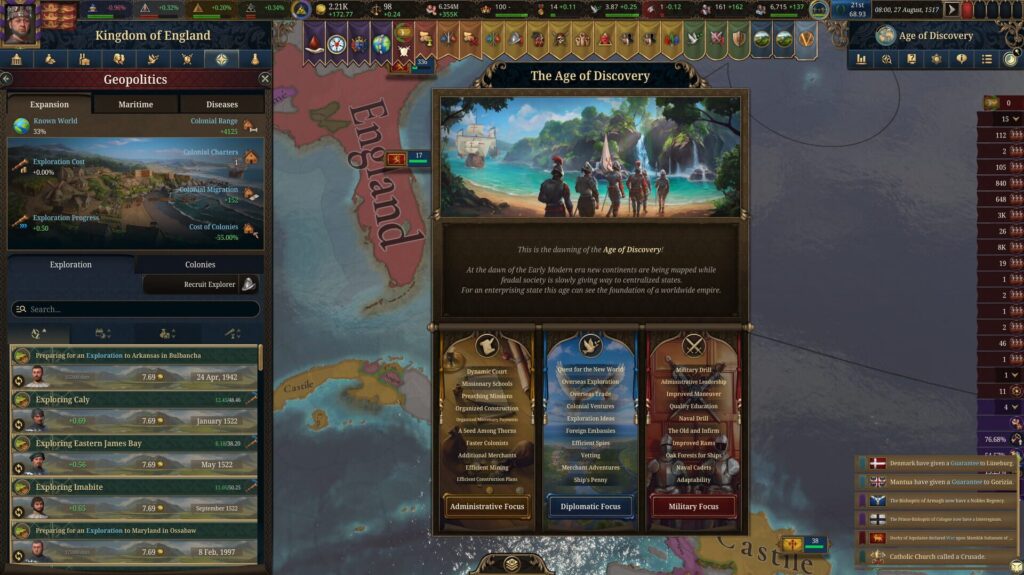Capture d’écran de Europa Universalis V