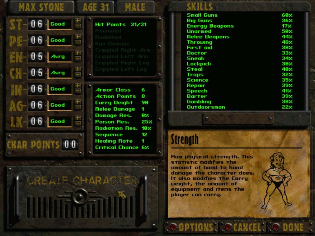 Capture d’écran de Fallout: A Post Nuclear Role Playing Game