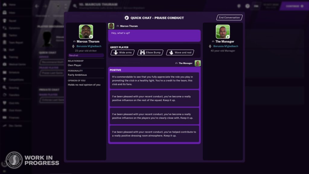 Capture d’écran de Football Manager 2021
