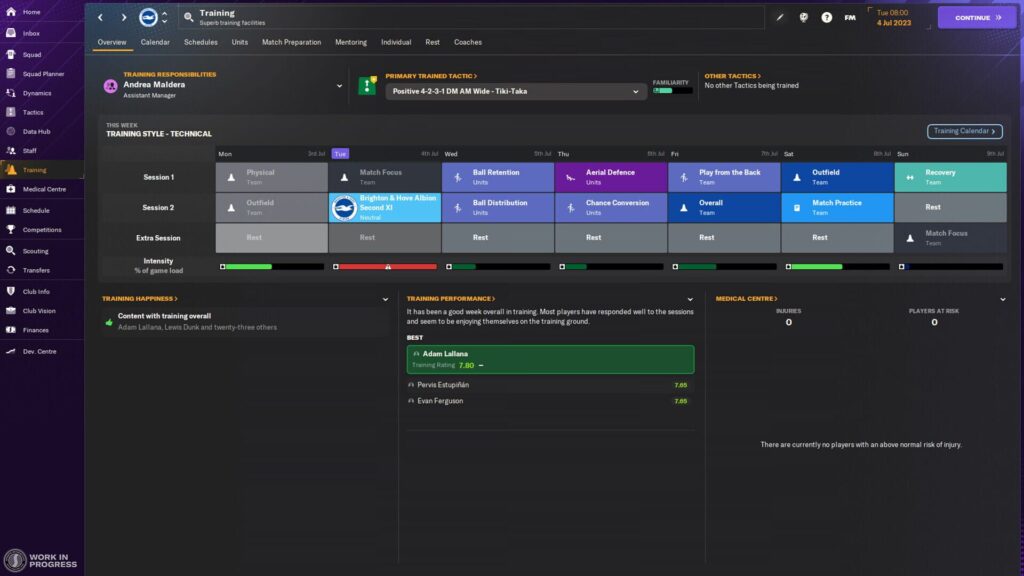Capture d’écran de Football Manager 2024