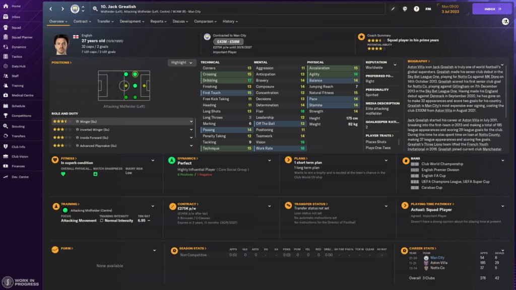 Capture d’écran de Football Manager 2024