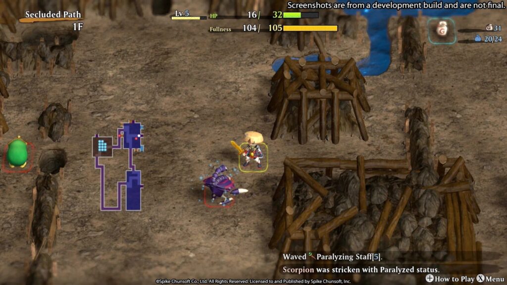 Capture d’écran de Shiren the Wanderer: The Mystery Dungeon of Serpentcoil Island