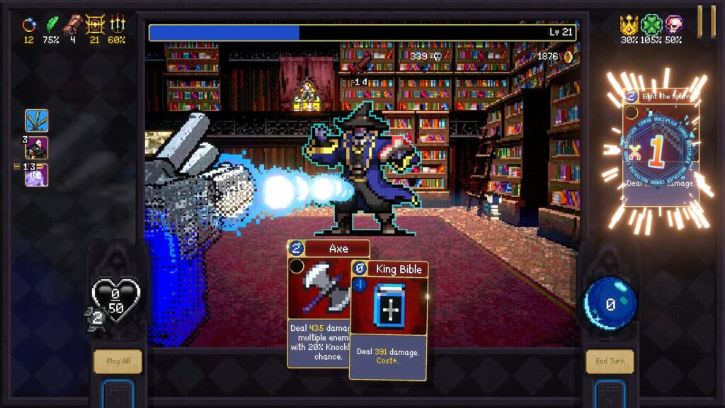 Capture d’écran de Vampire Crawlers: The Turbo Wildcard from Vampire Survivors