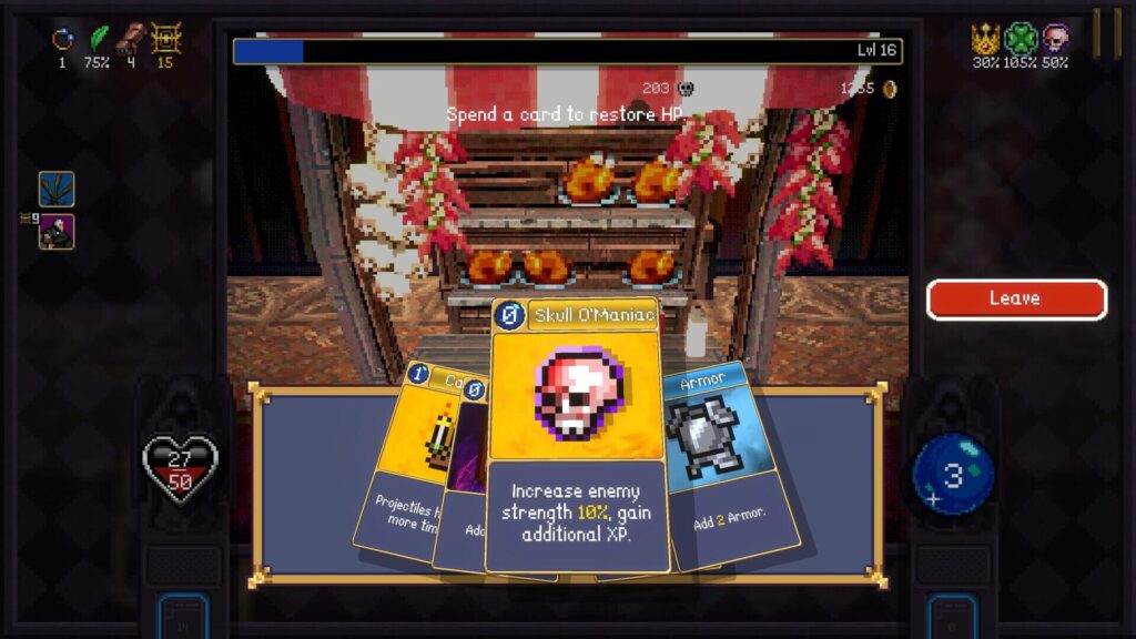Capture d’écran de Vampire Crawlers: The Turbo Wildcard from Vampire Survivors