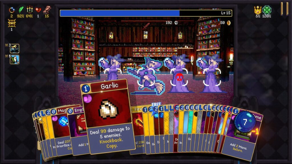 Capture d’écran de Vampire Crawlers: The Turbo Wildcard from Vampire Survivors