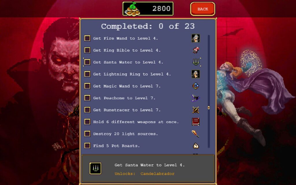 Capture d’écran de Vampire Survivors