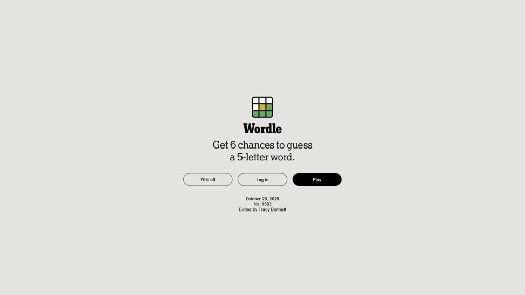 Capture d’écran de Wordle